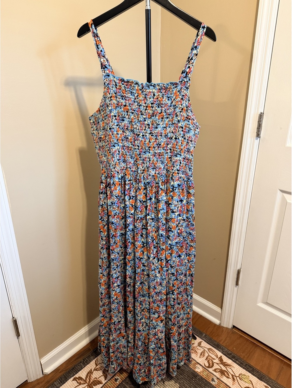 Black Tape Floral Smocked Maxi Dress Women Size 2X